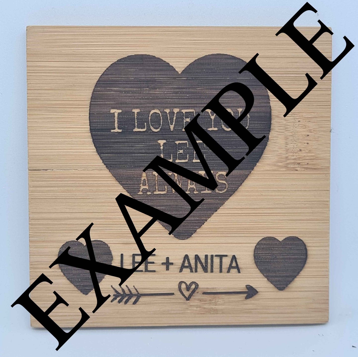 Valentines I Love you always Bamboo Coaster